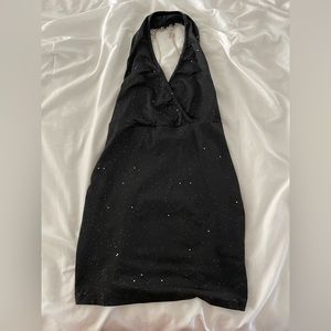 Tight black sparkly dress